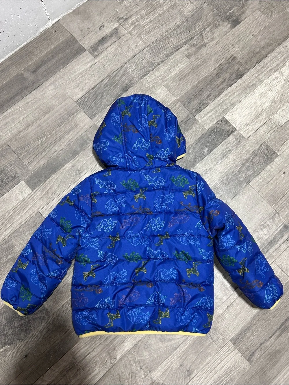 Jumping Beans Boys Blue Dinosaur Puffer Winter Jacket 5T